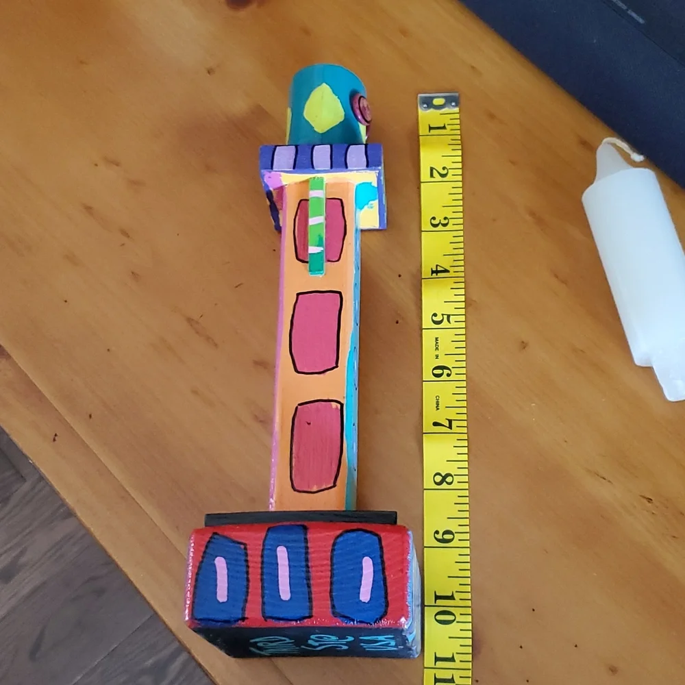 Third Ste USA colorful and whimsical candlestick holder yellow blue green red